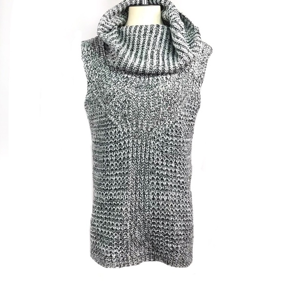 Papillon Gray White Knit Cowl Neck Pull-on Vest XL - Picture 2 of 8